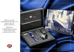 Aurora Duca Fountain Pen In Glazed Blue Lacquer - 18K Gold -Pen & Paper Store aurora duca fountain pen in glazed blue lacquer 18k gold 855