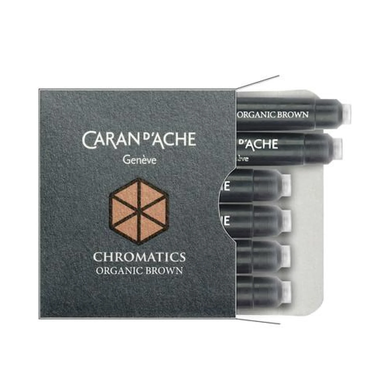Caran D'Ache Chromatics Ink Cartridges In Organic Brown - Pack Of 6 1 Caran D'Ache Chromatics Ink Cartridges In Organic Brown - Pack Of 6