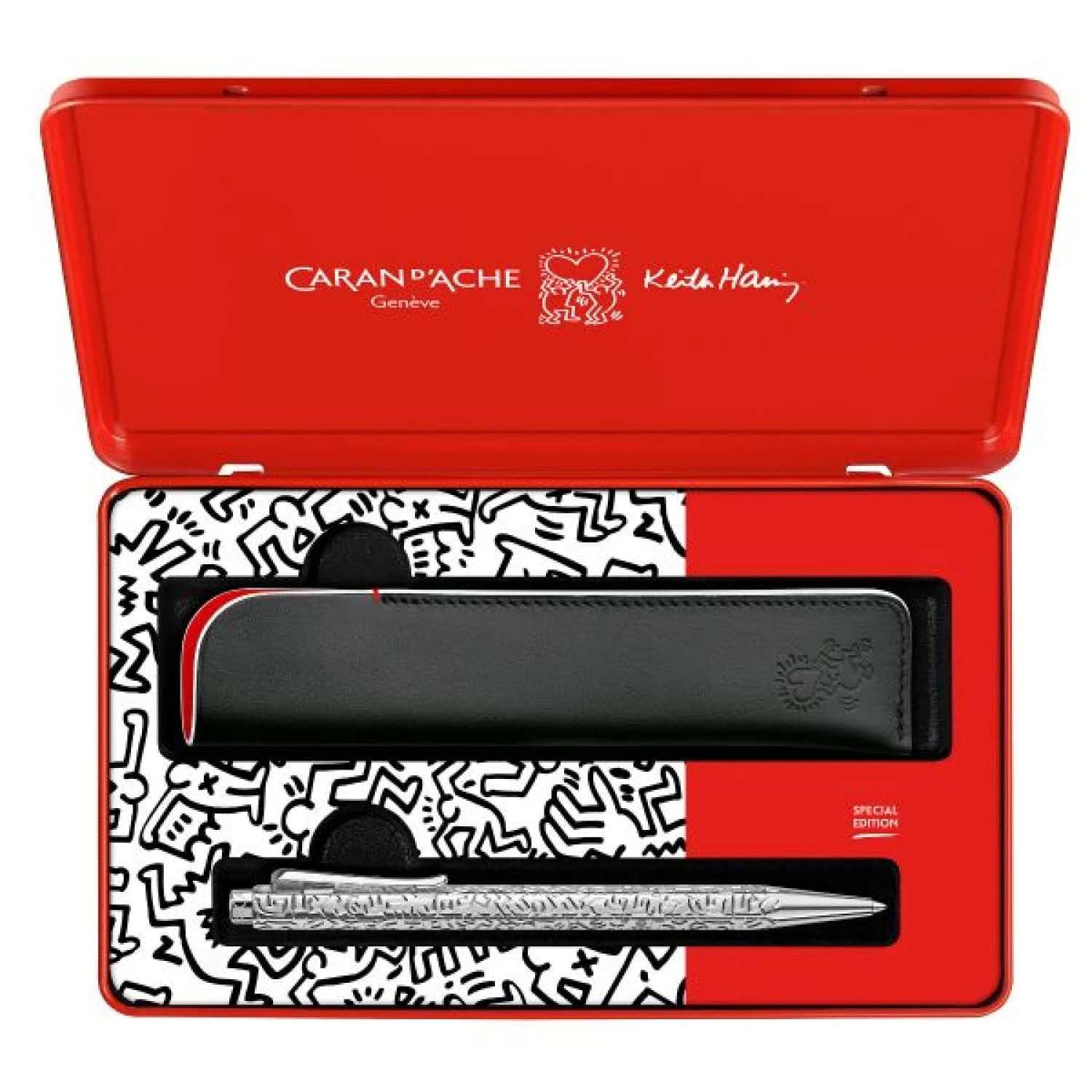 Caran D'Ache Ecridor Keith Haring Christmas 2023 Ballpoint Pen And Leather Case Set 1 Caran D'Ache Ecridor Keith Haring Christmas 2023 Ballpoint Pen And Leather Case Set