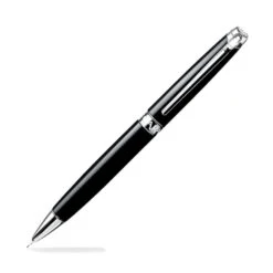 Caran D'Ache Léman Mechanical Pencil In Ebony Black Lacquer Silver Plated And Rhodium Coated - 0.7mm