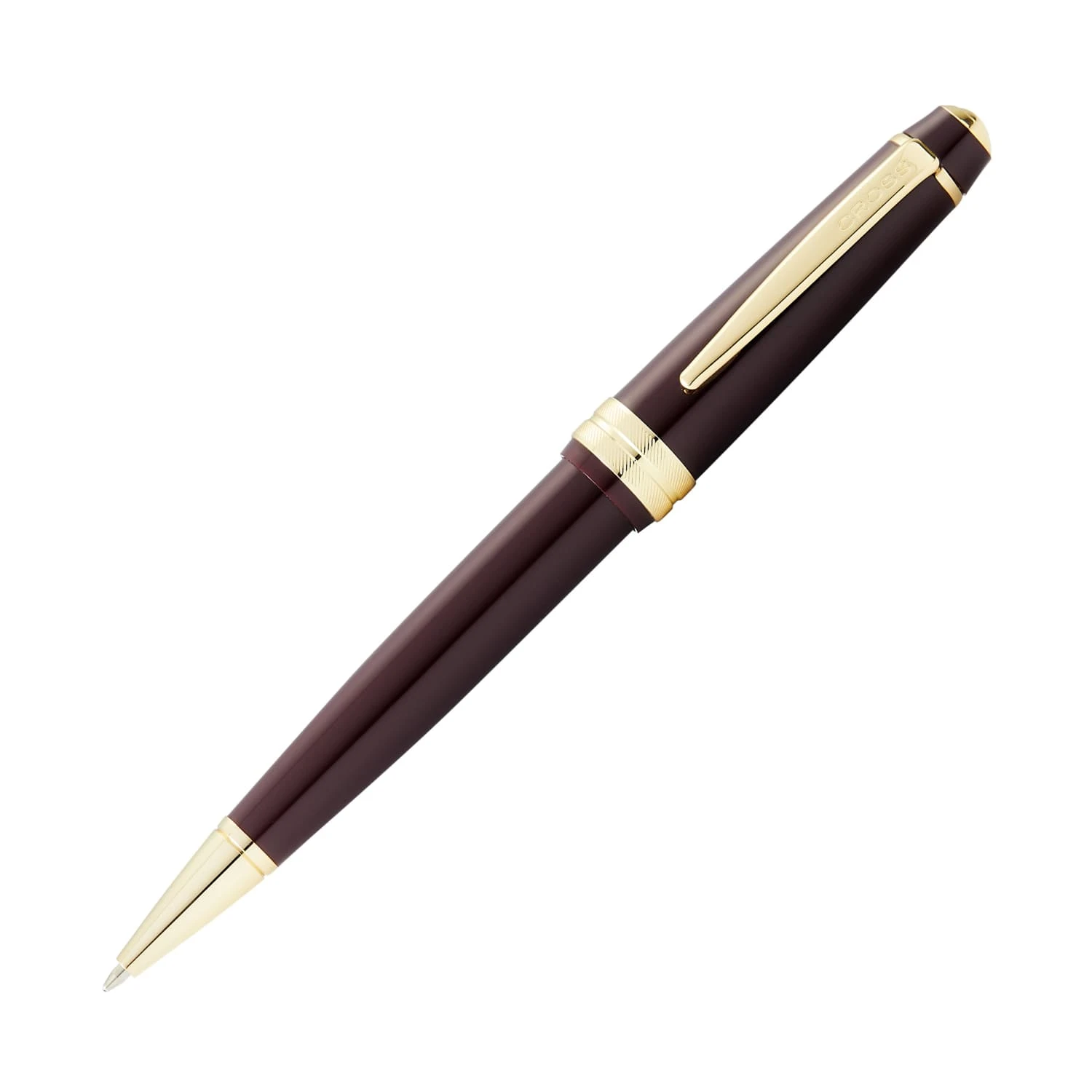 Cross® Cross Bailey Light Ballpoint Pen In Glossy Burgundy Resin With Gold Trim 1 Cross® Cross Bailey Light Ballpoint Pen In Glossy Burgundy Resin With Gold Trim