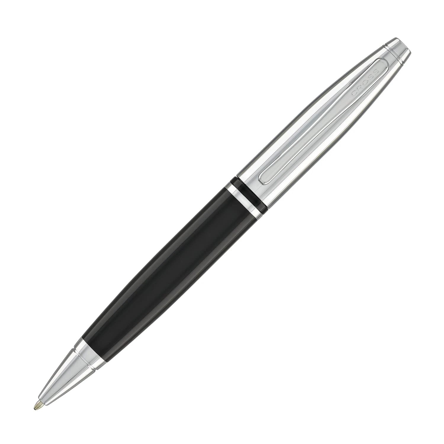 Cross® Cross Calais Ballpoint Pen In Chrome & Black 1 Cross® Cross Calais Ballpoint Pen In Chrome & Black