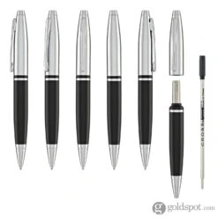 Cross® Cross Calais Ballpoint Pen In Chrome & Black 12 Cross® Cross Calais Ballpoint Pen In Chrome & Black -Pen & Paper Store cross calais ballpoint pen in chrome black 601
