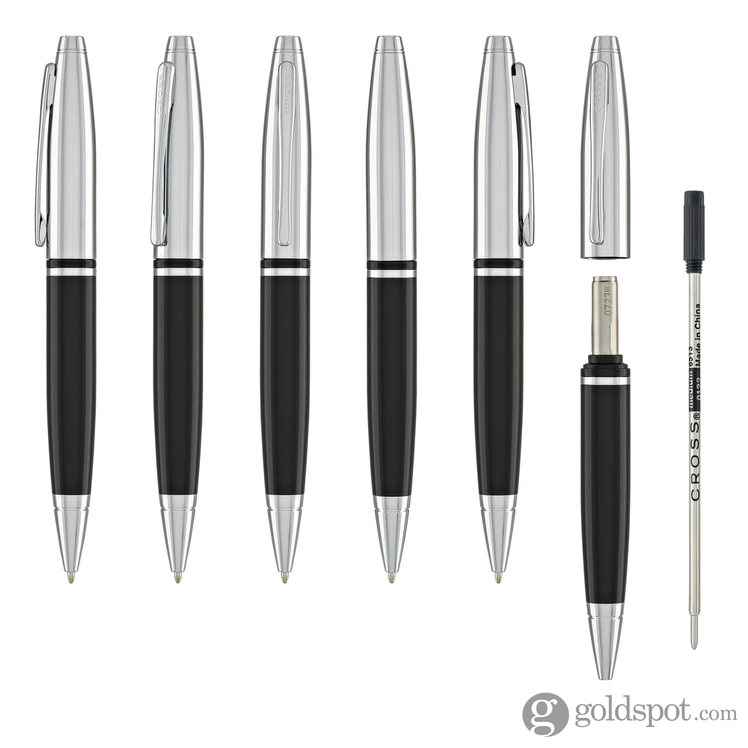 Cross® Cross Calais Ballpoint Pen In Chrome & Black 6 Cross® Cross Calais Ballpoint Pen In Chrome & Black - Image 6