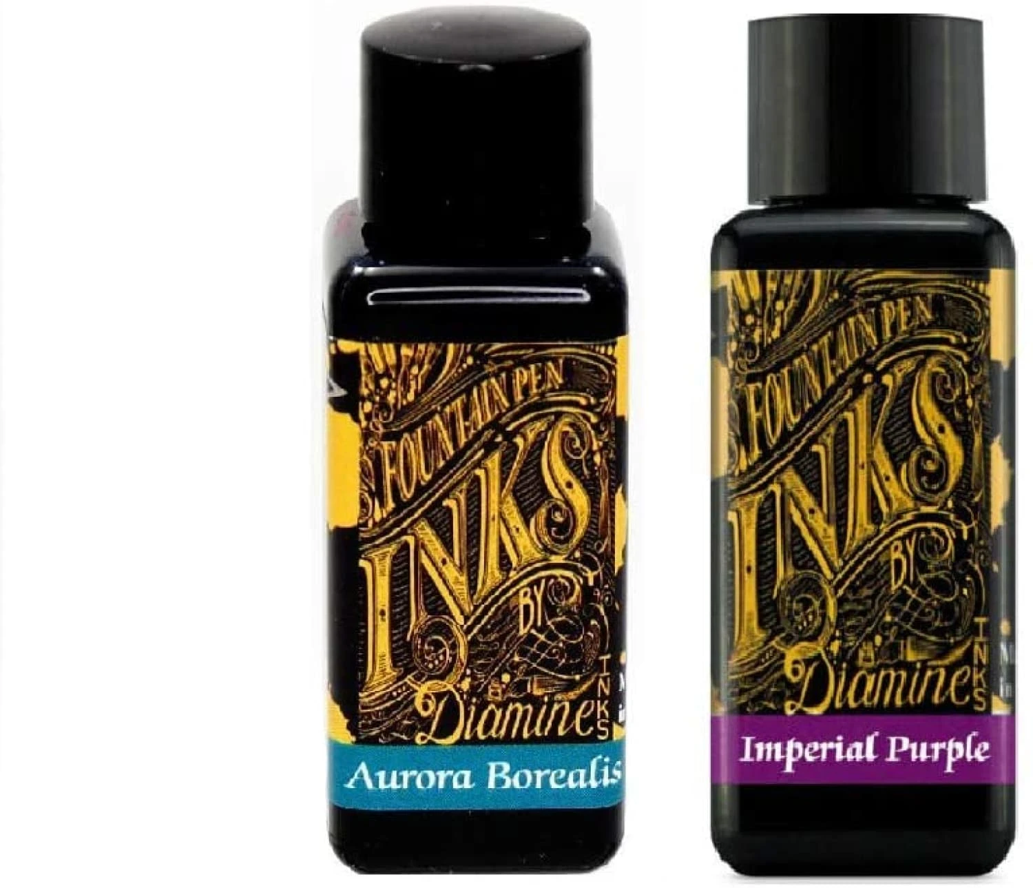 Diamine Fountain Pen Ink 30ml - Aurora Borealis & Imperial Purple - 2 Pack 1 Diamine Fountain Pen Ink 30ml - Aurora Borealis & Imperial Purple - 2 Pack