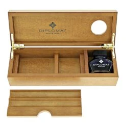 Diplomat Wooden Desk Case With Ink In Cherrywood