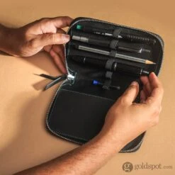 Endless Companion Leather Adjustable 5 Pen Pouch In Black -Pen & Paper Store endless companion leather adjustable 5 pen pouch in black 518