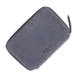 Endless Companion Leather Adjustable 5 Pen Pouch In Blue