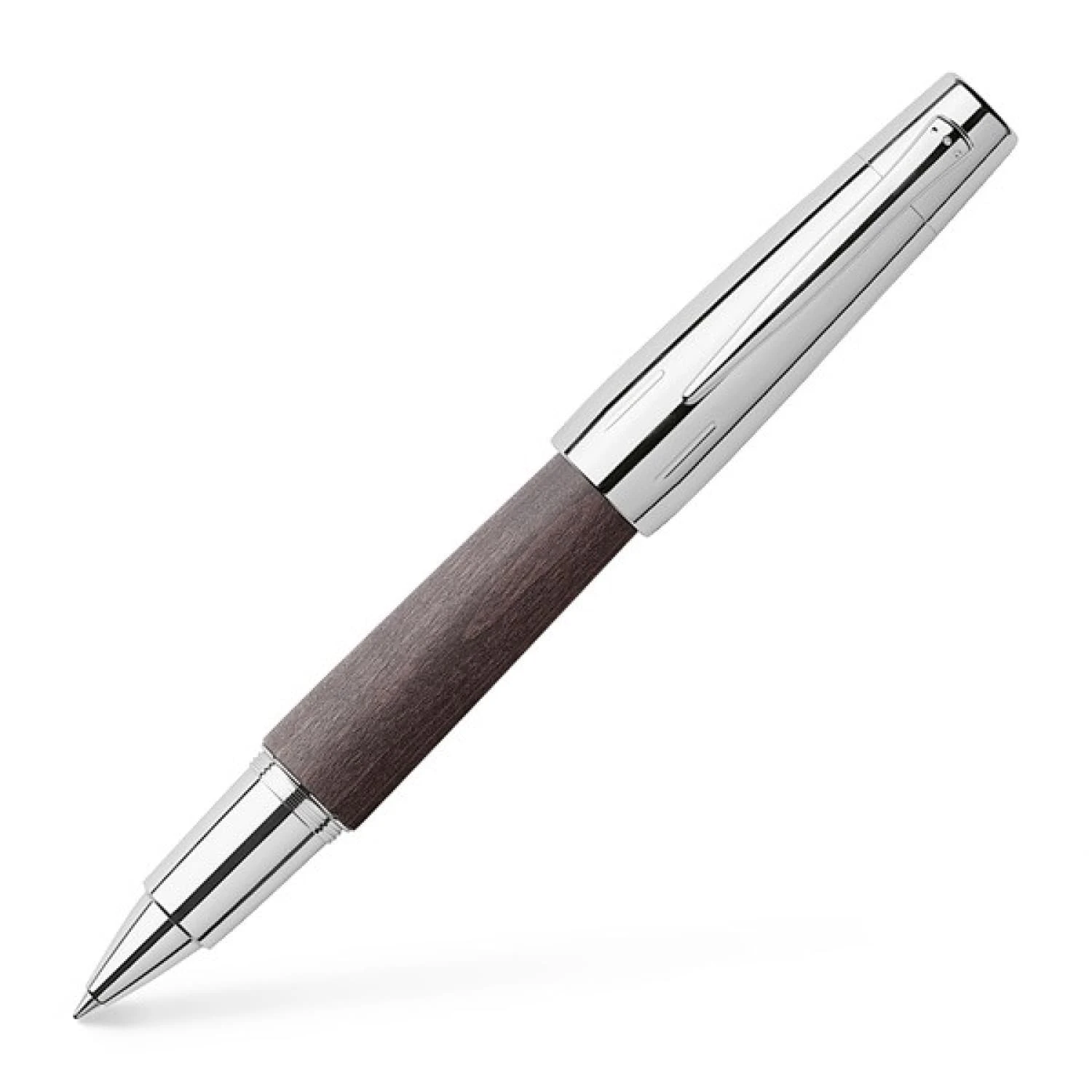Faber-Castell E-Motion Rollerball In Wood & Chrome Black 1 Faber-Castell E-Motion Rollerball In Wood & Chrome Black