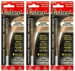 Fisher Space Ballpoint Pen Refill In Red - Medium Point - Pack Of 3
