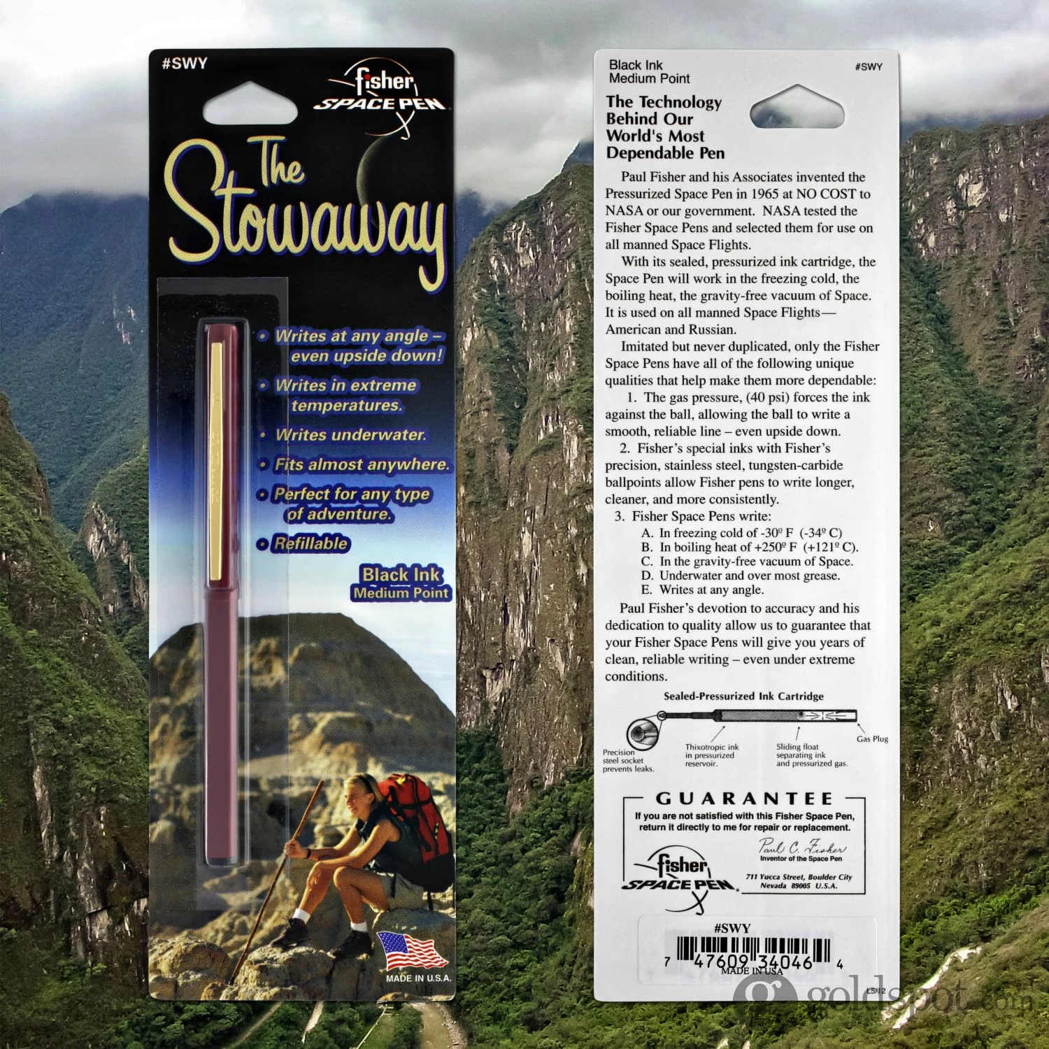 Fisher Space Pen Stowaway Ballpoint Pen With Clip In Red Anodized Aluminum 2 Fisher Space Pen Stowaway Ballpoint Pen With Clip In Red Anodized Aluminum - Image 2