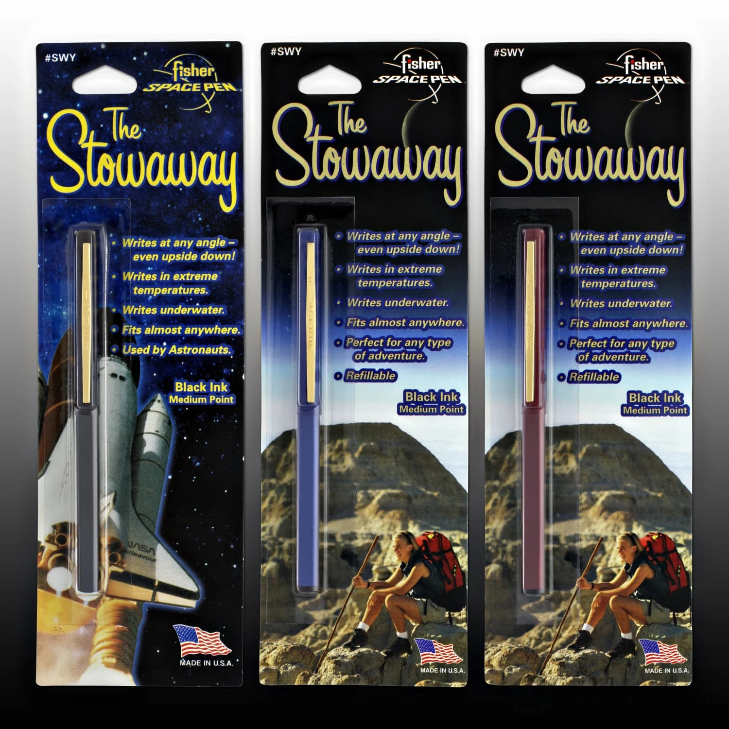 Fisher Space Pen Stowaway Ballpoint Pen With Clip In Red Anodized Aluminum 3 Fisher Space Pen Stowaway Ballpoint Pen With Clip In Red Anodized Aluminum - Image 3