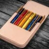 Galen Leather Magnum Opus Six Pen Hard Case With Removable Pen Tray In Undyed Leather