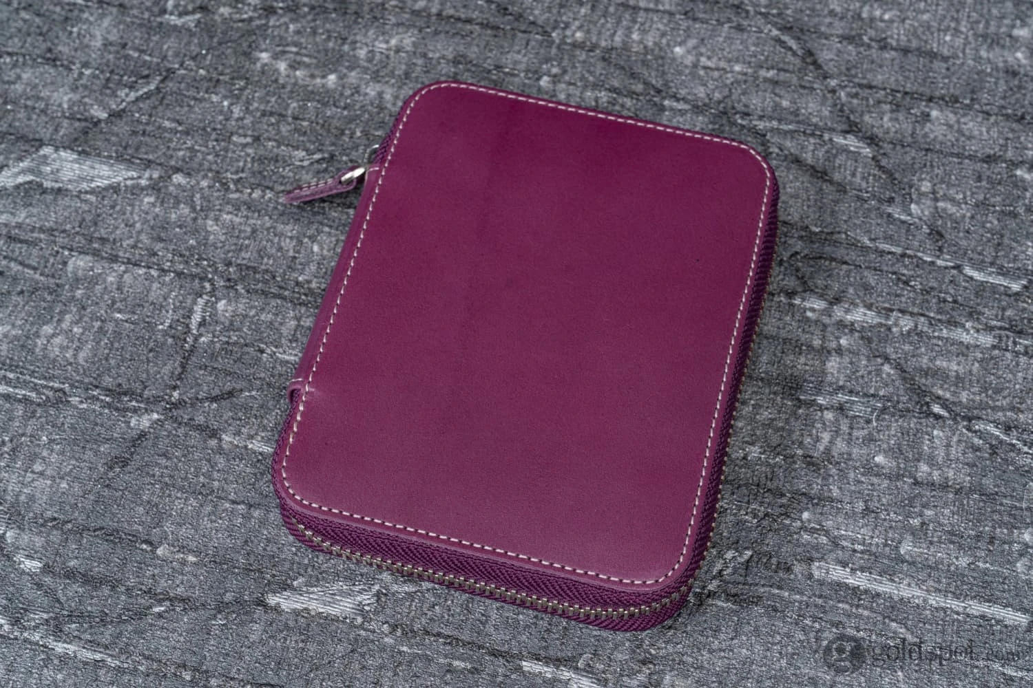 Galen Leather Pen Case Zippered 10 Slots In Purple 4 Galen Leather Pen Case Zippered 10 Slots In Purple - Image 4