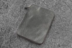 Galen Leather Zippered A5 Notebook Folio In Crazy Horse Smoky Grey -Pen & Paper Store galen leather zippered a5 notebook folio in crazy horse smoky grey 140