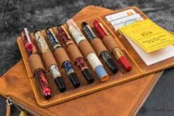 Galen Leather Zippered Writer's Bank Bag In Crazy Horse Brown -Pen & Paper Store galen leather zippered writers bank bag in crazy horse brown 996