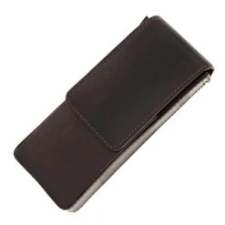 Girologio Triple Magnetic Closure Pen Case In Oxblood