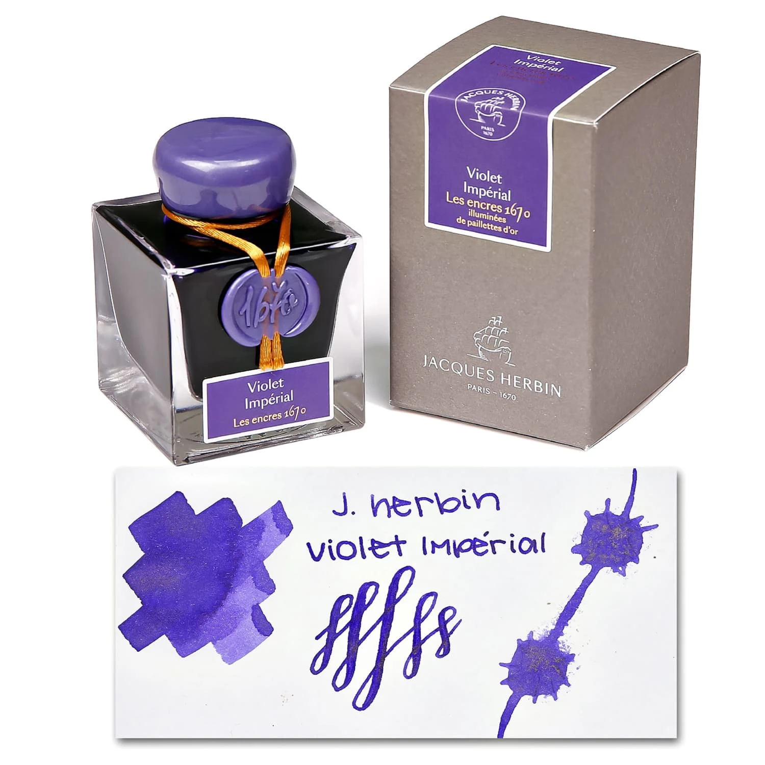 J. Herbin Violet Imperial 1670 Bottled Fountain Pen Ink - 50 ML 1 J. Herbin Violet Imperial 1670 Bottled Fountain Pen Ink - 50 ML