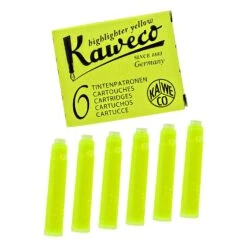 Kaweco Ice Ink Cartridges Short In Glowing Yellow - Pack Of 6