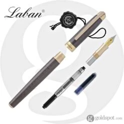 Laban Brass Fountain Pen In IP Brown With Grid -Pen & Paper Store laban brass fountain pen in ip brown with grid 362
