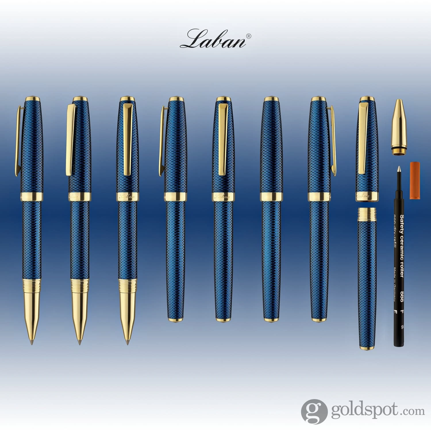Laban Gloria Rollerball Pen In Sapphire Blue 8 Laban Gloria Rollerball Pen In Sapphire Blue - Image 8