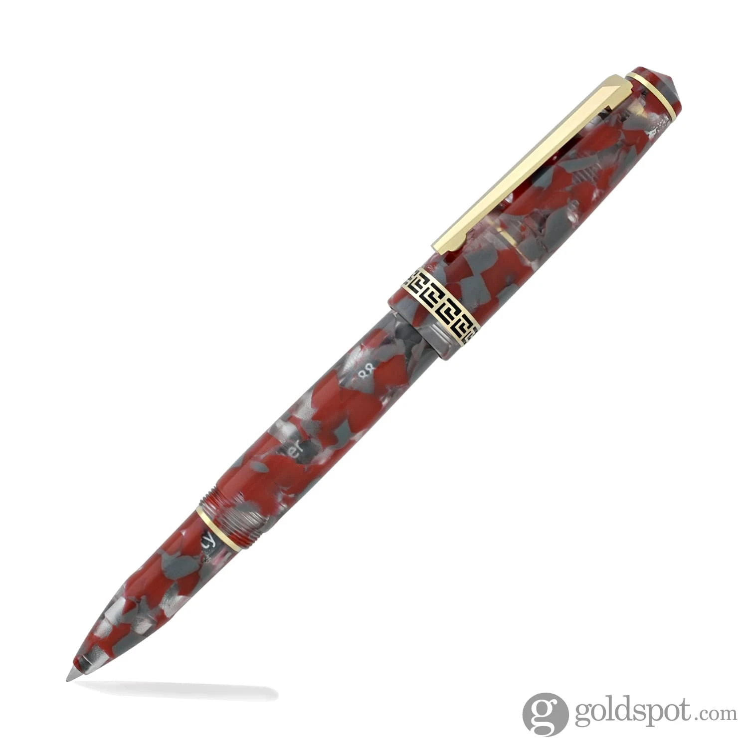 Laban Grecian Rollerball Pen In Red And Gray Marbled 2 Laban Grecian Rollerball Pen In Red And Gray Marbled - Image 2