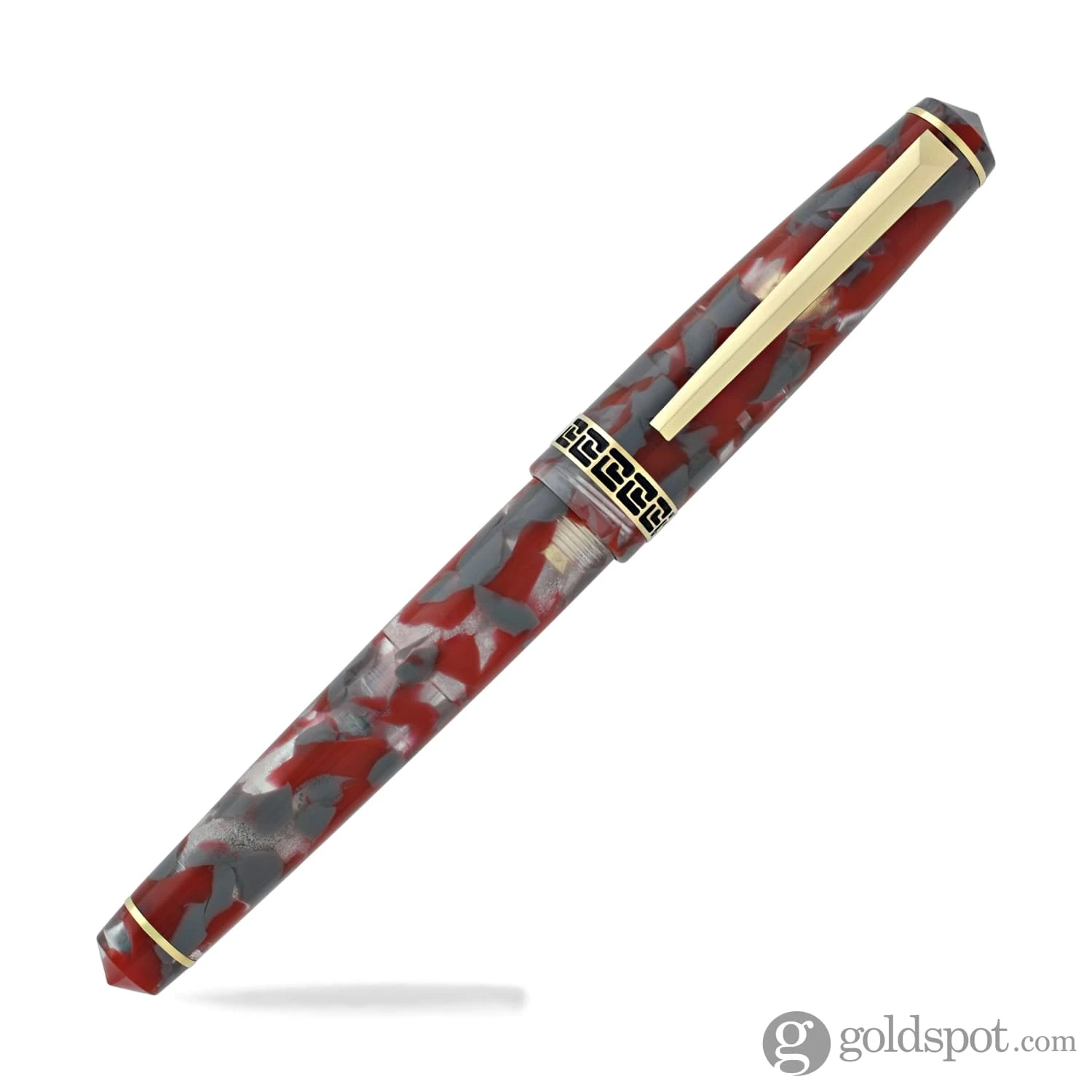 Laban Grecian Rollerball Pen In Red And Gray Marbled 5 Laban Grecian Rollerball Pen In Red And Gray Marbled - Image 5