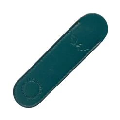 Leonardo Leather Single Pen Sleeve - Petrol Blue