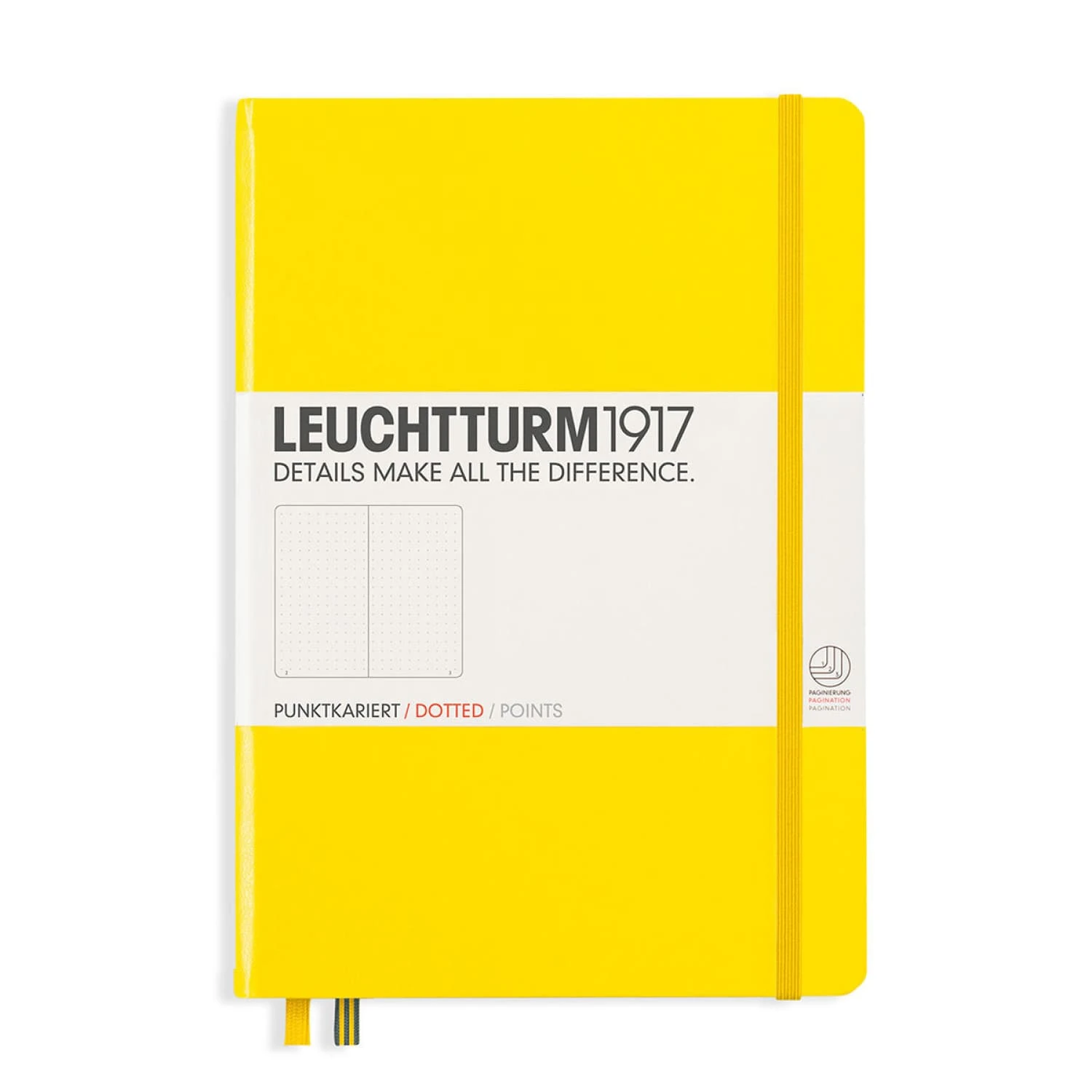 Leuchtturm 1917 Hardcover Dot Grid Notebook In Lemon Yellow - A5 1 Leuchtturm 1917 Hardcover Dot Grid Notebook In Lemon Yellow - A5