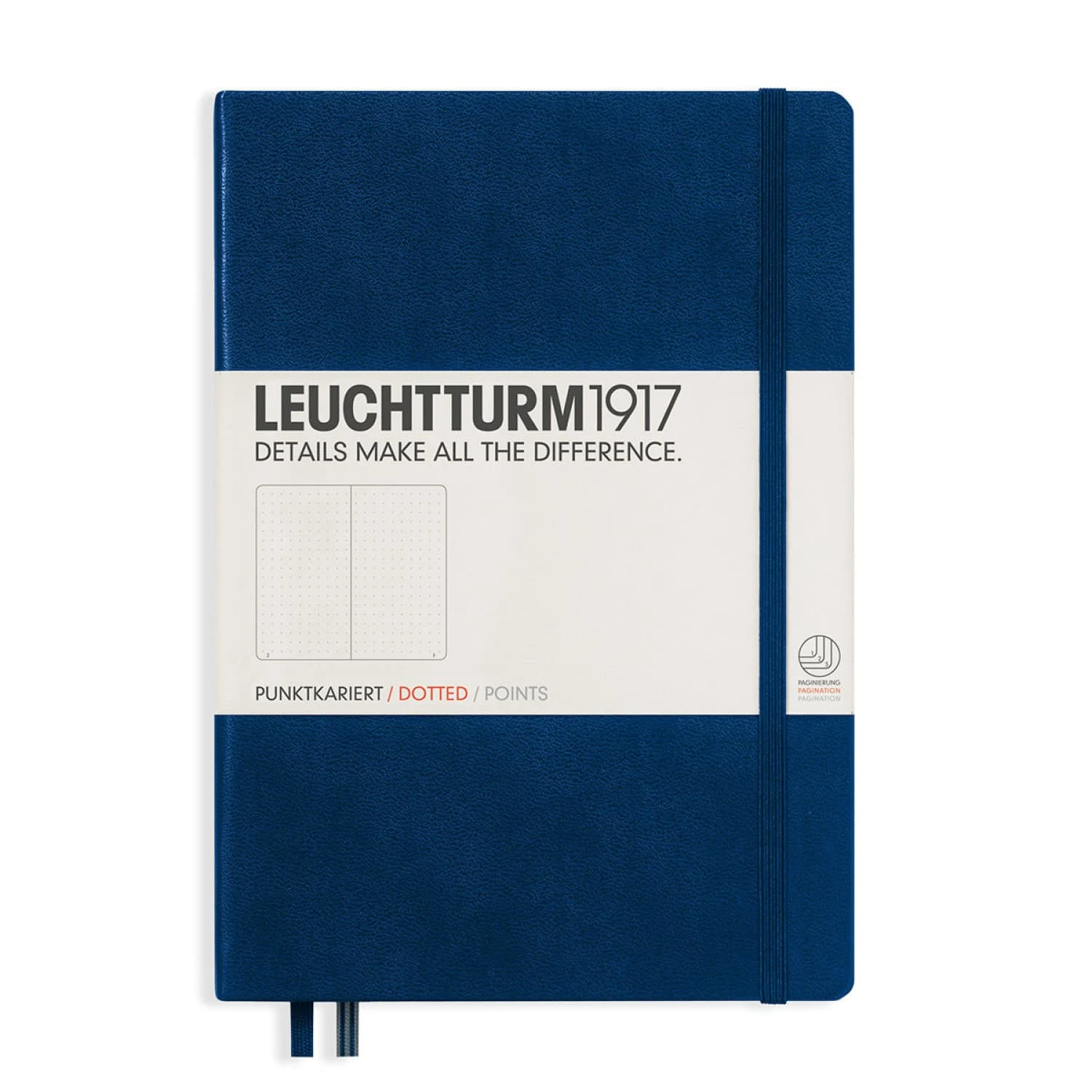 Leuchtturm 1917 Hardcover Dot Grid Notebook In Navy Blue - A5 1 Leuchtturm 1917 Hardcover Dot Grid Notebook In Navy Blue - A5