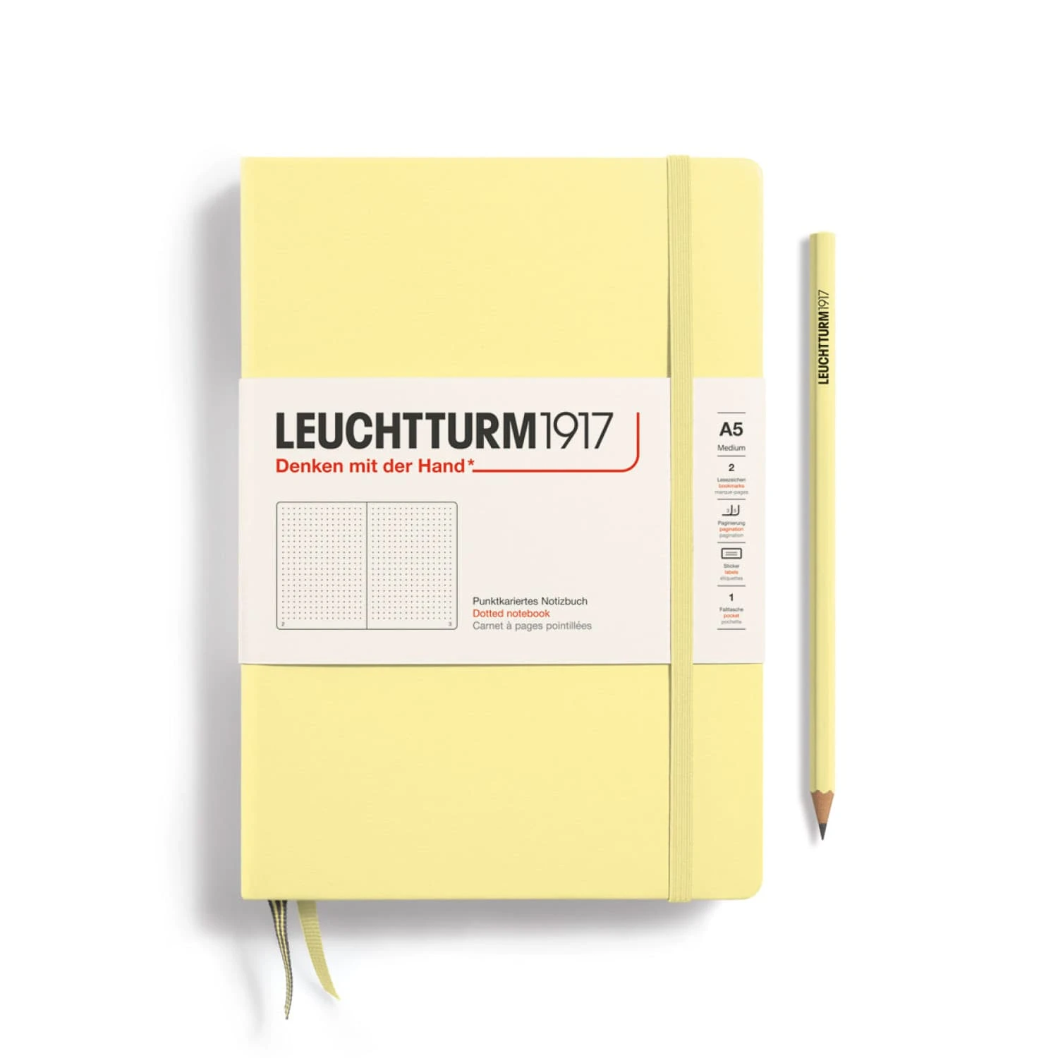 Leuchtturm 1917 Hardcover Dot Grid Notebook In Vanilla - A5 1 Leuchtturm 1917 Hardcover Dot Grid Notebook In Vanilla - A5