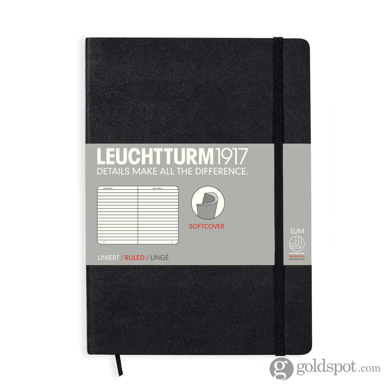 Leuchtturm 1917 Ruled Softcover Lined Notebook In Black - A5 6 Leuchtturm 1917 Ruled Softcover Lined Notebook In Black - A5 - Image 6
