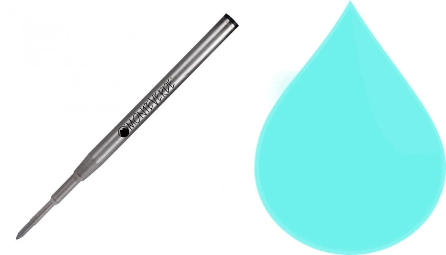 Montblanc Ballpoint Pen Refill In Turquoise By Monteverde - Medium Point 1 Montblanc Ballpoint Pen Refill In Turquoise By Monteverde - Medium Point
