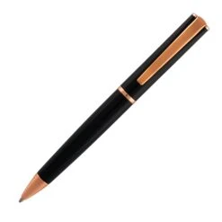 Monteverde Impressa Ballpoint Pen In Black With Rose Gold Trim