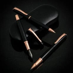 Monteverde Impressa Ballpoint Pen In Black With Rose Gold Trim -Pen & Paper Store monteverde impressa ballpoint pen in black with rose gold trim 608