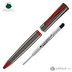 Monteverde Impressa Ballpoint Pen In Gunmetal With Red Trim -Pen & Paper Store monteverde impressa ballpoint pen in gunmetal with red trim 415