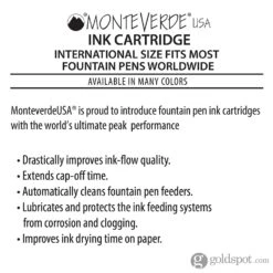 Monteverde Ink Cartridges International Size In Pink - Pack Of 6 -Pen & Paper Store monteverde ink cartridges international size in pink pack of 6 284
