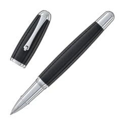 Monteverde Super Mega Rollerball Pen In Carbon Fiber With Chrome Trim