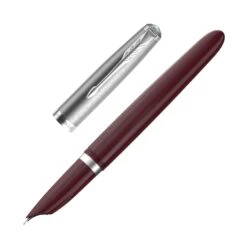Parker 51 Fountain Pen In Burgundy With Chrome Trim