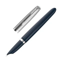 Parker 51 Fountain Pen In Midnight Blue With Chrome Trim