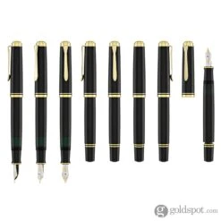 Pelikan Souveran M600 Fountain Pen In Black With Gold Trim - 14K Gold -Pen & Paper Store pelikan souveran m600 fountain pen in black with gold trim 14k 447