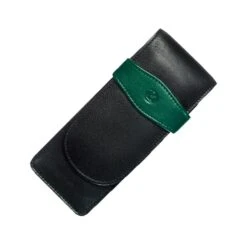 Pelikan Triple Pen Case Fine Leather In Black/Green