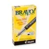 Pilot Bravo Liquid Ink Marker Pen In Black - Bold Point - Pack Of 12