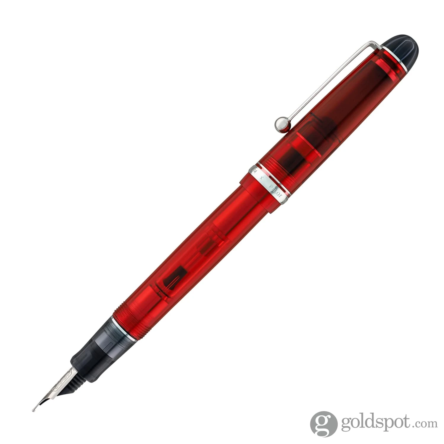 Pilot Custom 74 Fountain Pen In Grenadine With Silver Trim - 14kt Gold 3 Pilot Custom 74 Fountain Pen In Grenadine With Silver Trim - 14kt Gold - Image 3