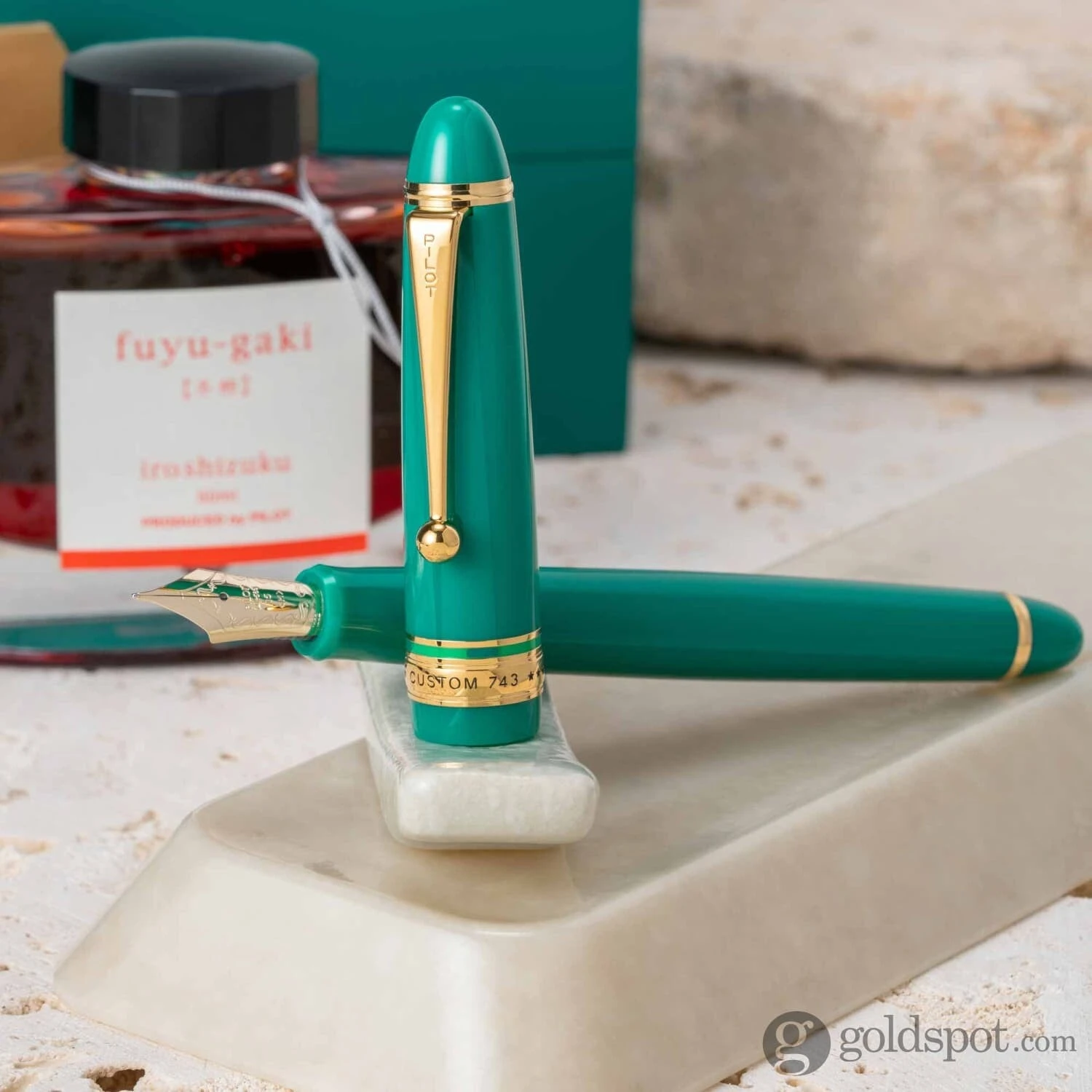 Pilot Custom 743 Fountain Pen In Verdigris (Green) - 14K Gold 10 Pilot Custom 743 Fountain Pen In Verdigris (Green) - 14K Gold - Image 10