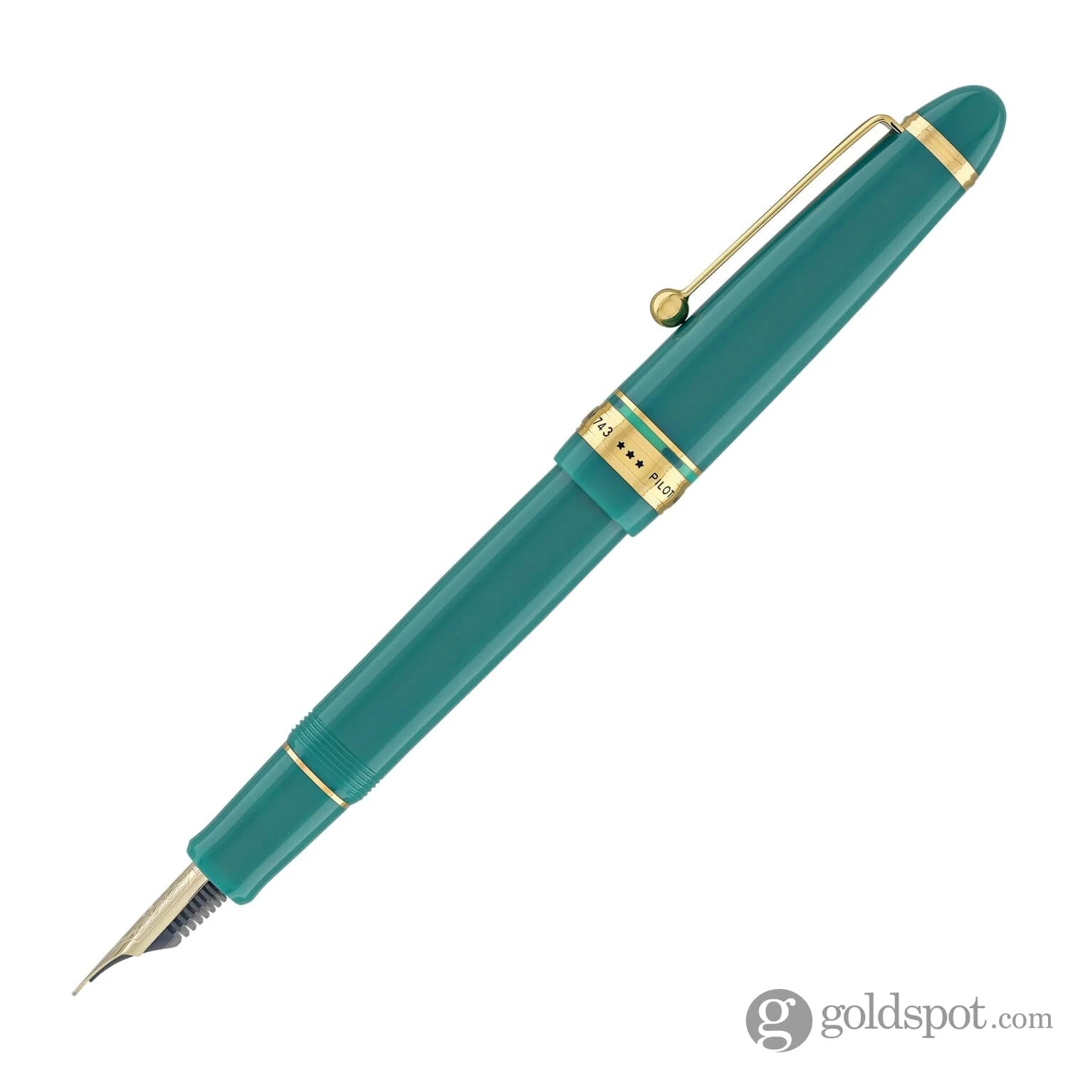 Pilot Custom 743 Fountain Pen In Verdigris (Green) - 14K Gold 3 Pilot Custom 743 Fountain Pen In Verdigris (Green) - 14K Gold - Image 3