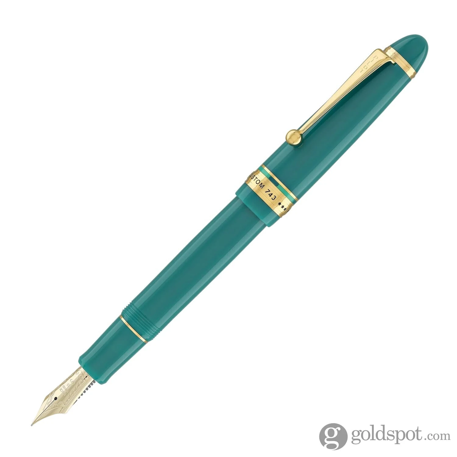 Pilot Custom 743 Fountain Pen In Verdigris (Green) - 14K Gold 2 Pilot Custom 743 Fountain Pen In Verdigris (Green) - 14K Gold - Image 2