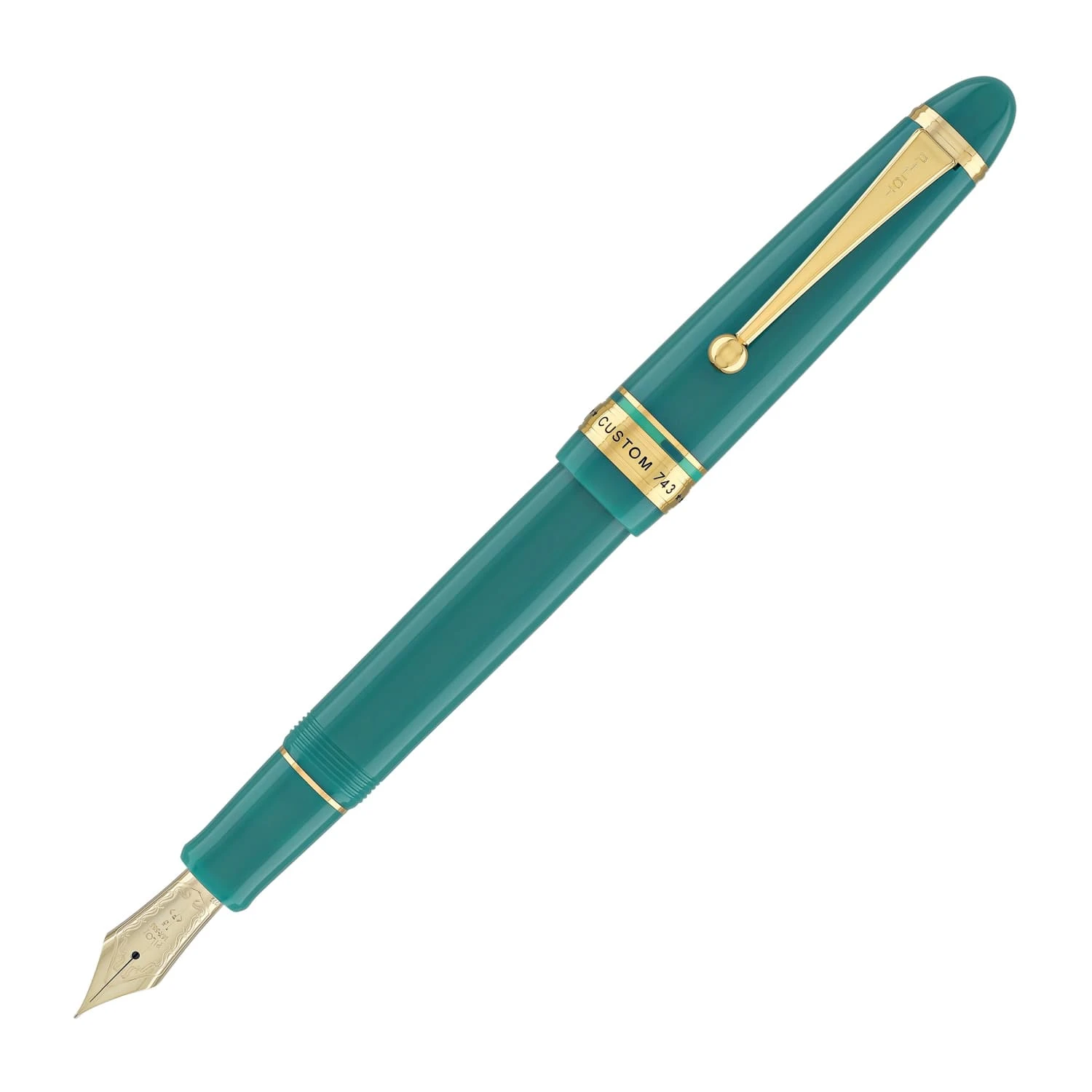 Pilot Custom 743 Fountain Pen In Verdigris (Green) - 14K Gold 1 Pilot Custom 743 Fountain Pen In Verdigris (Green) - 14K Gold