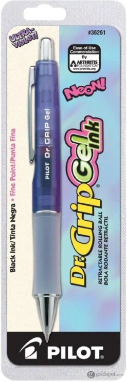Pilot Dr. Grip Retractable Rollerball Gel Pen In Neon Purple - Fine Point -Pen & Paper Store pilot dr grip retractable rollerball gel pen in neon purple fine point 709