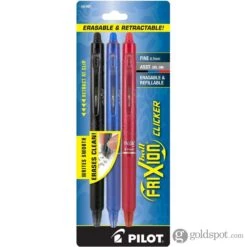 Pilot FriXion Clicker Erasable Gel Pens In Black, Blue & Red - Fine Point - Pack Of 3 -Pen & Paper Store pilot frixion clicker erasable gel pens in black blue red fine point pack of 3 116